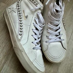 Golden Goose White Studded High-Top Sneakers